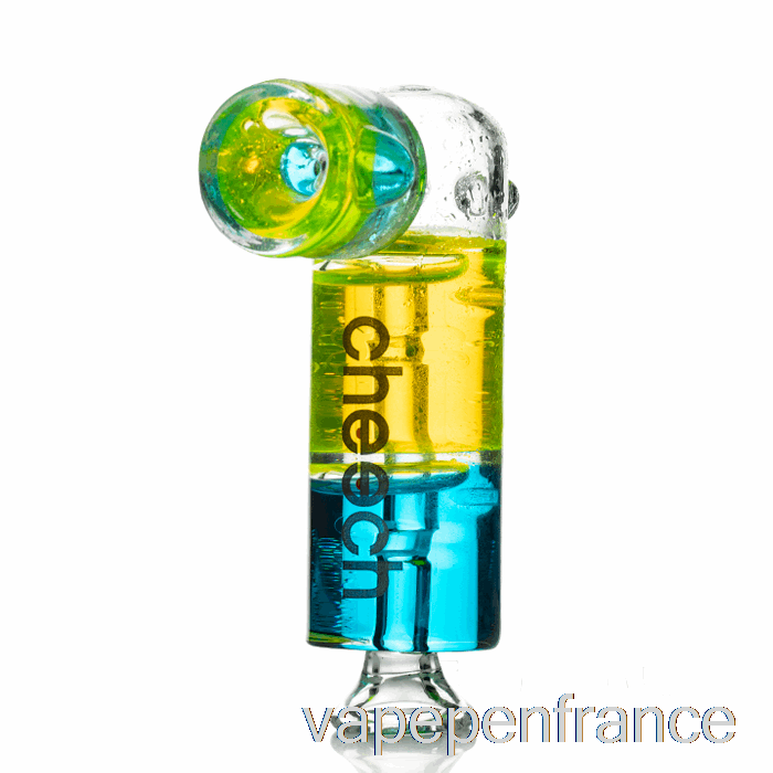 Cheech Verre Double Pipe à Main Congelable Bleu / Stylo Vape Vert
